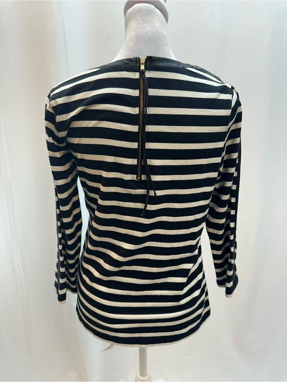 J.Crew Black & White Striped Long-Sleeve Top XS